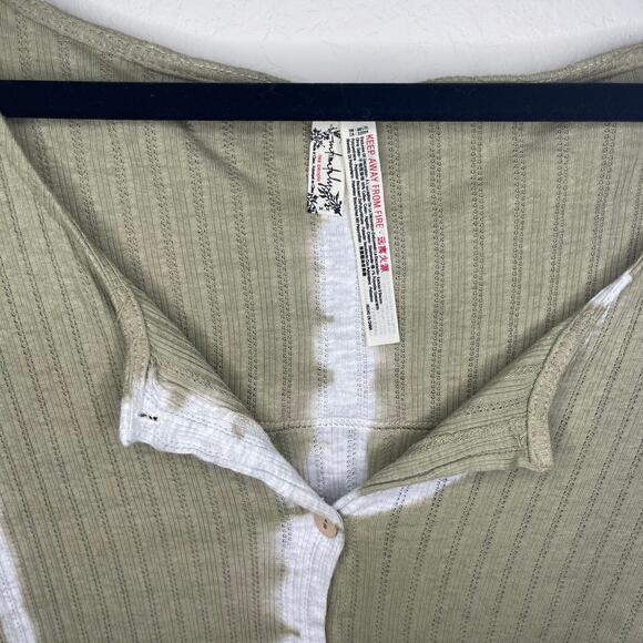 NWOT Free People Intimately Free Little Dream Tie Dye Top Green - Size M - Picture 2 of 3